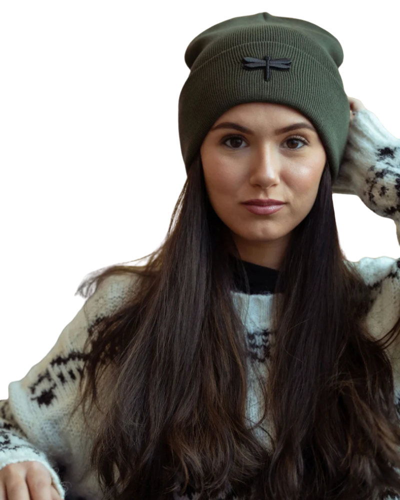 Tal New York Deep Olive The Embossed Logo Beanie