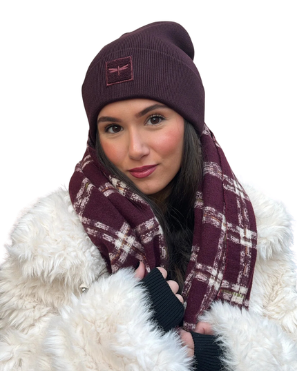Tal New York Maroon The Sherpa Logo Beanie