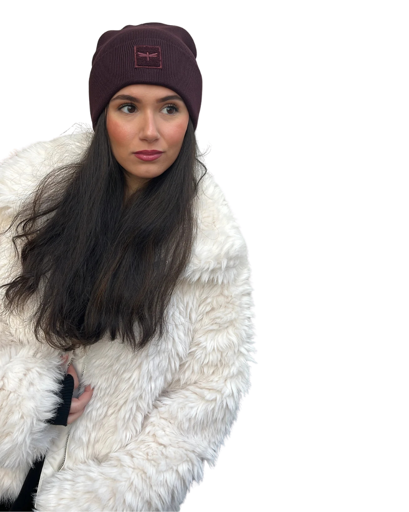 Tal New York Maroon The Sherpa Logo Beanie
