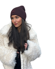 Tal New York Maroon The Sherpa Logo Beanie