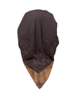 Lizi Headwear Cocoa Plaid Border Open Back Adjustable Pre-Tied Bandanna with Velvet Grip