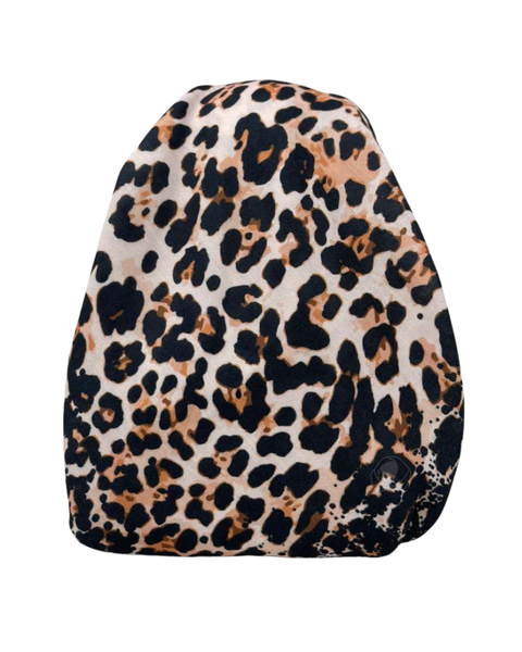 It's Younique Brown Leopard Print Pre-Tied Open Back Bandanna with Velvet Grip