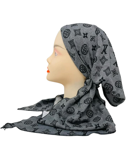 Ahead Black Modern Mark Israeli Style Long Tails Pre-Tied Bandanna