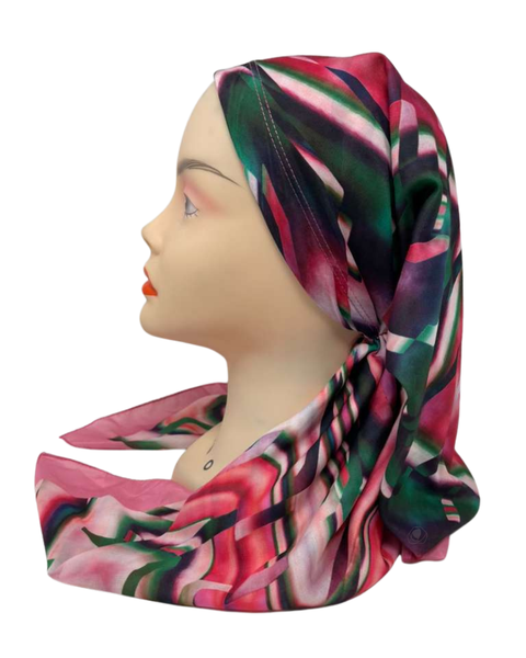 It's Younique Chevron Print Multi Pre-Tied Open Back Bandanna with Velvet Grip