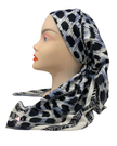 It's Younique Slate Blue/Cream Animal Spots Pre-Tied Open Back Bandanna with Velvet Grip