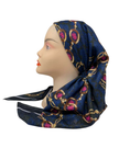 It's Younique Navy/Black Pink Jewels Cains Shimmer Pre-Tied Open Back Bandanna with Velvet Grip