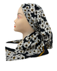 Cherie Ivory Floral Design Adjustable Pre-Tied Open Back Bandanna