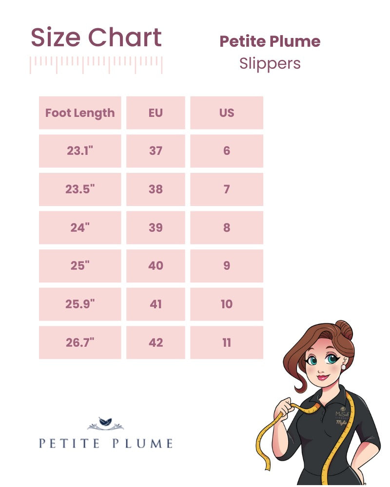Assorted Slippers Size Guide