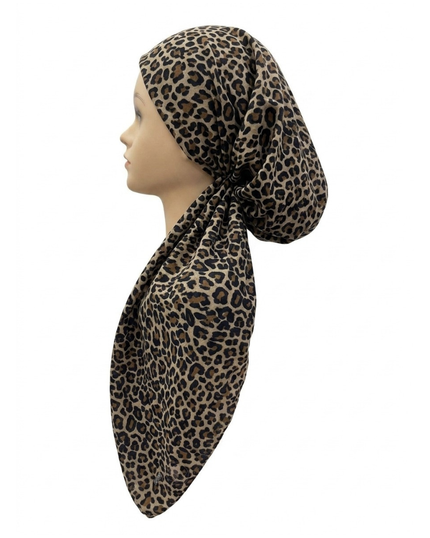 Revaz Tan Leopard Adjustable Pre-Tied Bandanna with Velvet Grip