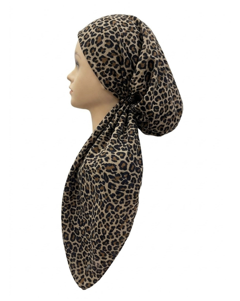 Revaz Tan Leopard Adjustable Pre-Tied Bandanna with Velvet Grip