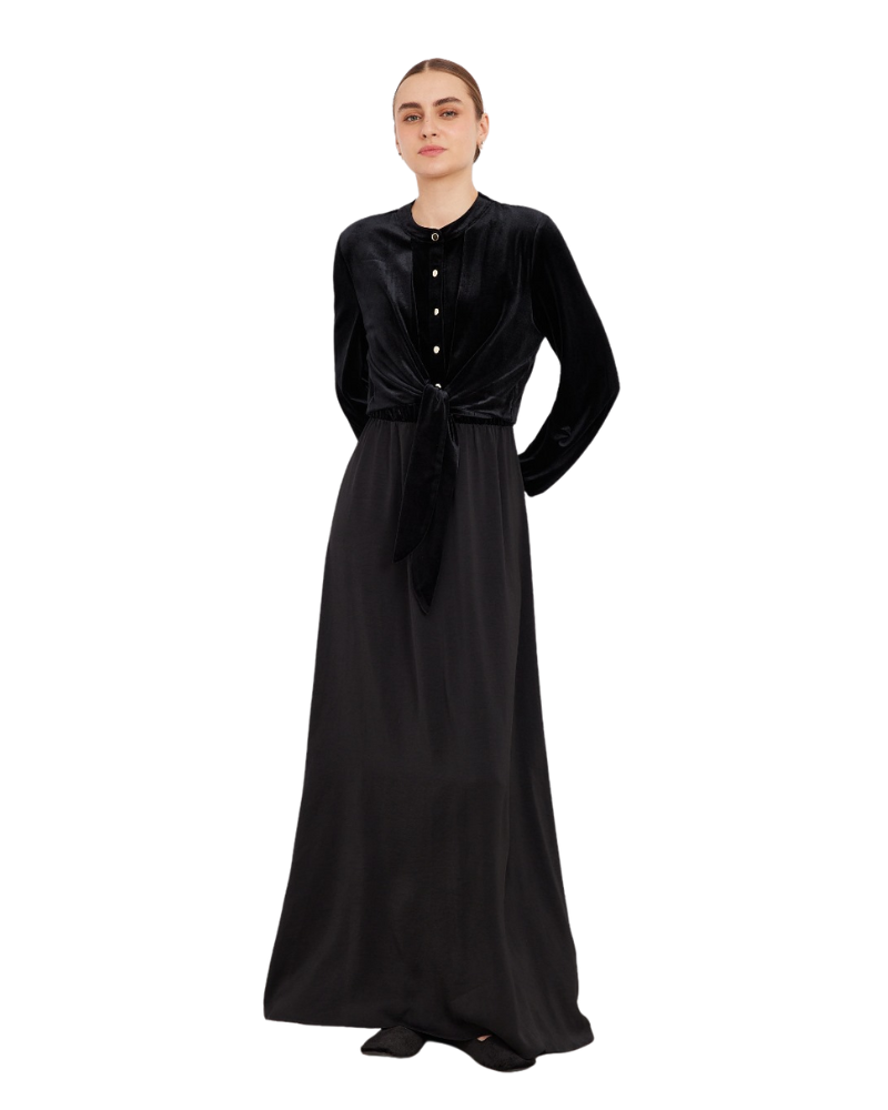 ORD Velvet Button Down Fake Wrap Lounger