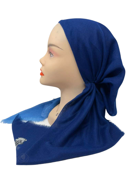 Revaz HS707R/CY Royal and Chambray Ombre Adjustable Pre-Tied Bandanna with Velvet Grip Myselflingerie.com