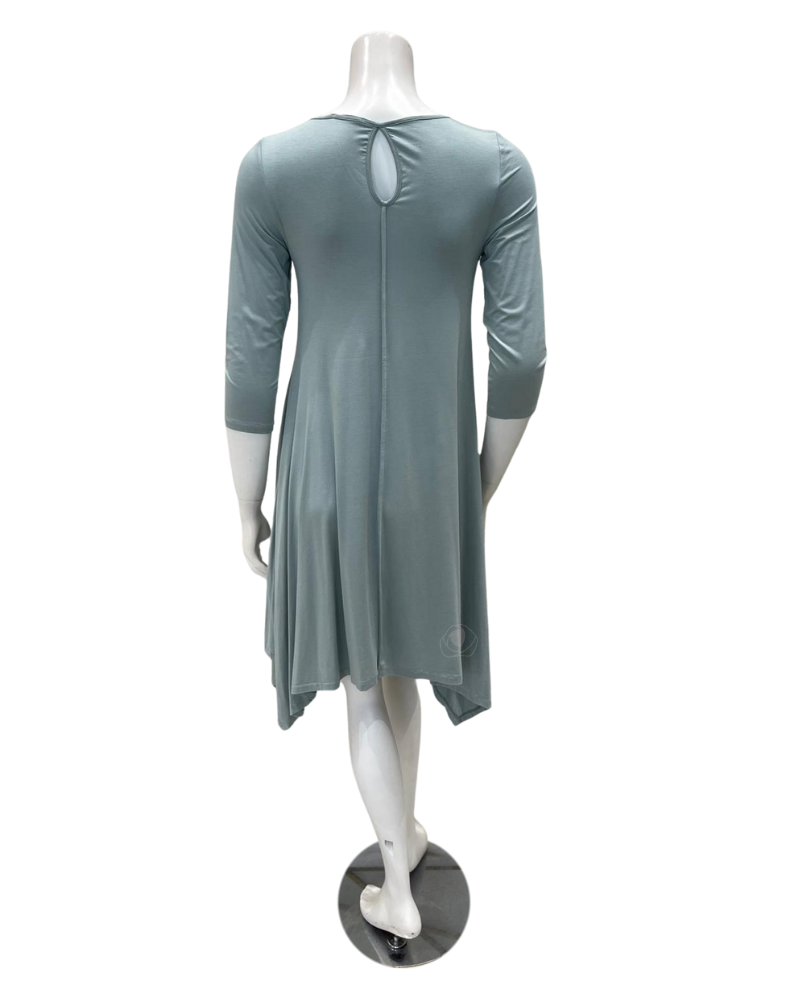 OZ246 Agave Green Flared Modal Nightshirt with White Lace Neckline