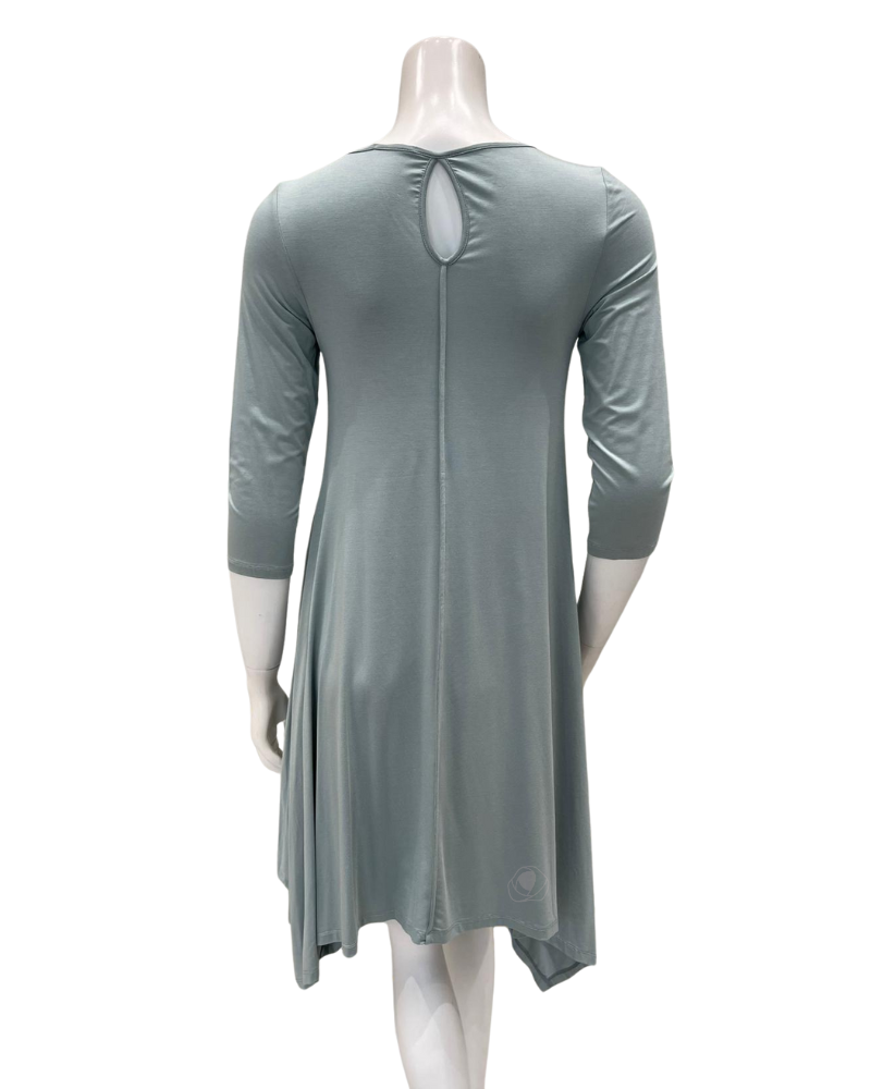 OZ246 Agave Green Flared Modal Nightshirt with White Lace Neckline