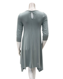 Oh! Zuza Agave Green Flared Modal Nightshirt with White Lace Neckline