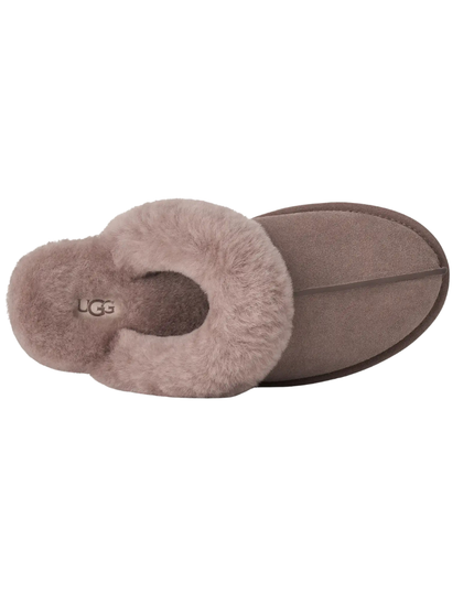 UGG Scuffette II Caribou Suede Slipper with Fur Trim