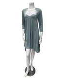 Oh! Zuza Agave Green Flared Modal Nightshirt with White Lace Neckline
