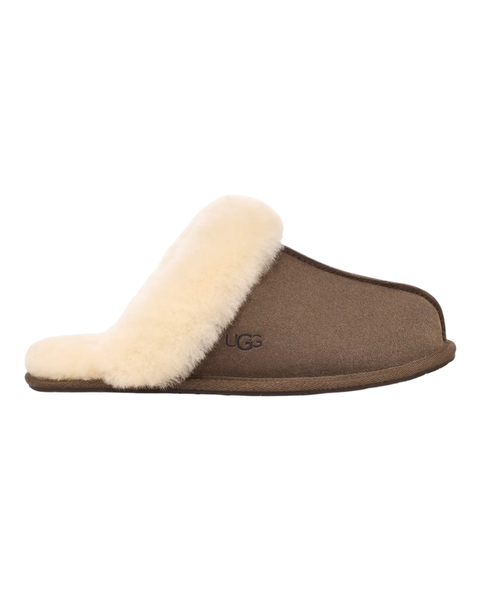 UGG Espresso Scuffette II Suede Slipper with Fur Trim