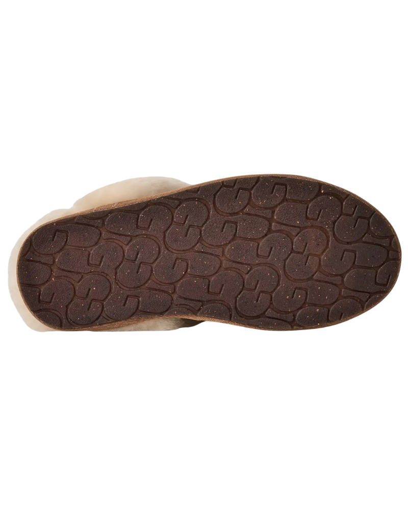 UGG Chestnut Scuffette II Suede Slipper with Fur Trim