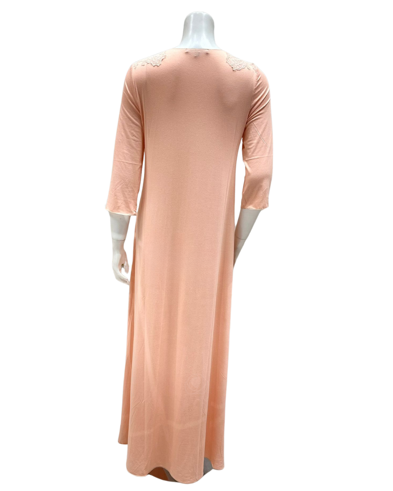 Verdiani 4108MOD Apricot Lace Pull On Modal Nightgown myselflingerie.com