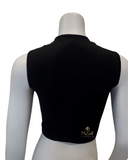 Slimit SLM2653 Sleeveless Black Modal Crop Shell with Adjustable Neck Myselflingerie.com