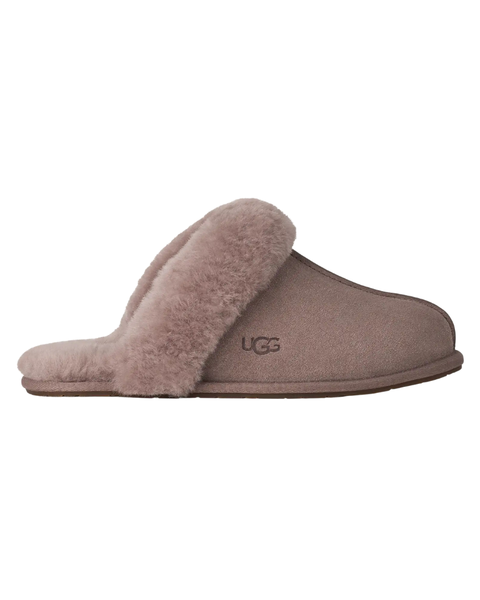 UGG Caribou Scuffette II Caribou Suede Slipper with Fur Trim