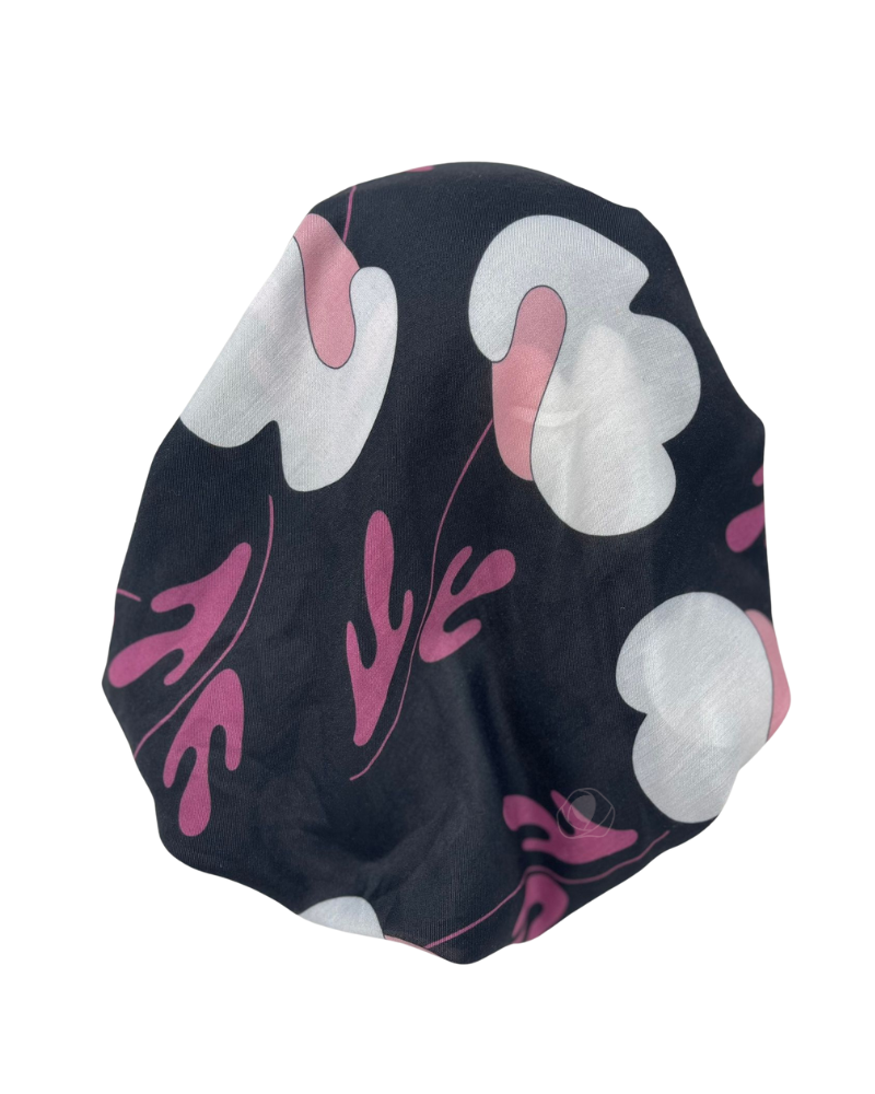 It's Younique Pink Floral Art Pre-Tied Bandanna with Velvet Grip