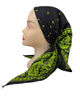 Ahead Black Lime Legacy Versatile Short Tails Adjustable Open Back Pre-Tied Bandanna