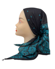 Ahead Black Teal Legacy Versatile Short Tails Adjustable Open Back Pre-Tied Bandanna