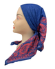 Ahead Denim with Coral Legacy Versatile Short Tails Adjustable Open Back Pre-Tied Bandanna