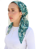 Scarf Bar Emerald Garden Square Scarf with Invisible Grip Myselflingerie.com