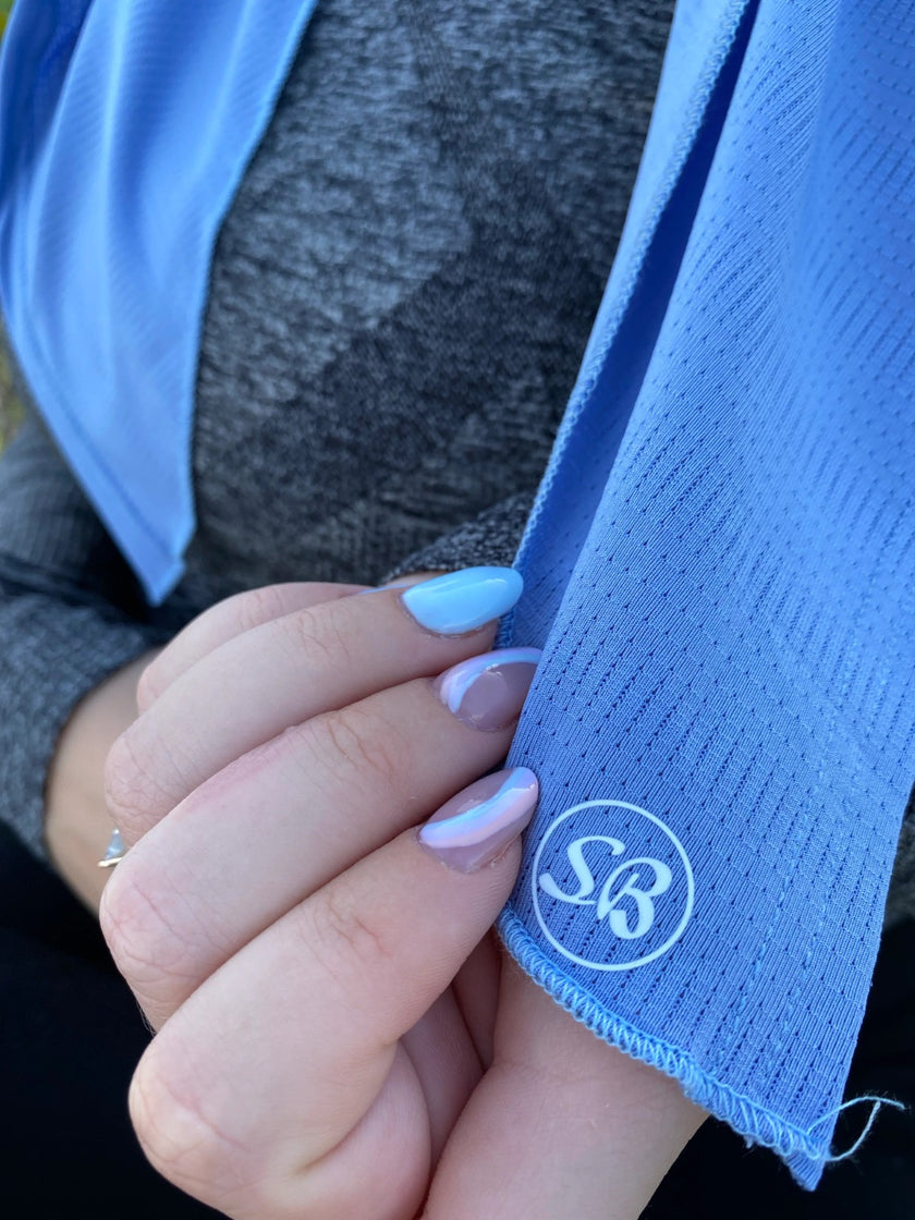 Scarf Bar SB Sky Blue Dri Fit Pre-Tied Bandanna with Velvet Grip Myselflingerie.com