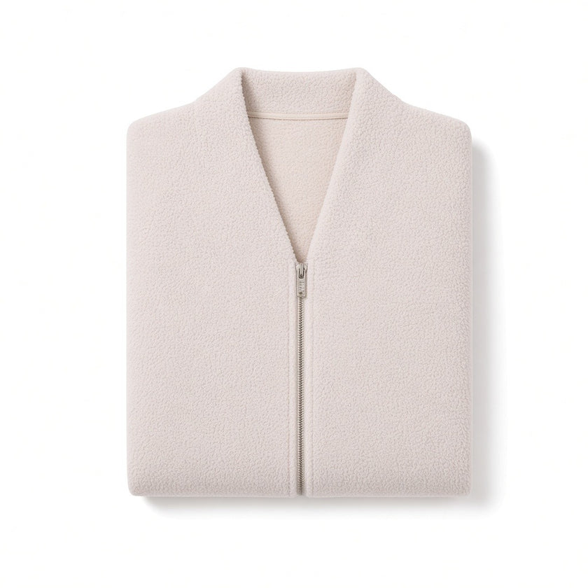Folded Barefoot Dreams Stone Cozy Chic Full Zip V Neck Lounge Robe