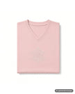 Folded Angelice Light Pink Royal Embroidery V Neck Pull On Modal Nightgown