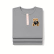 Folded Angelice Grey Teddy with Striped Placket Modal Pajamas Set