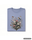 Folded Angelice Pale Blue Garden Print Pull On Modal Nightgown