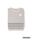 Folded Mon Loungewear Heathered Stone Varsity Cotton Blend Pajamas Set