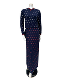 Mega Dreams 357873 Red Intertwined Print Navy Modal Nursing Nightgown Myselflingerie.com