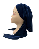 Triple Up Solid Navy Velvet Unlined Pre-Tied Bandanna