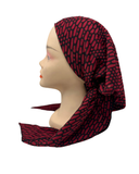 Triple Up Burgundy Puff Circles Pre-Tied Bandanna