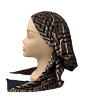 BL847 Beige/Black Velvet Lined Pre-Tied Bandanna