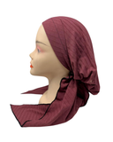 Triple Up Rose Ribbed Knit Unlined Pre-Tied Bandanna