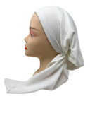 BL874 White Crinkle Textured Lined Pre-Tied Bandanna