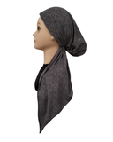 HS549E Grey Fendi Stretch Adjustable Pre-Tied Bandanna with Velvet Grip