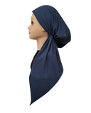 HS553J Denim Raised Ribbed Stretch Adjustable Pre-Tied Bandanna with Velvet Grip