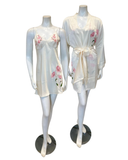 300296 + 180125 Hand Painted Florals Ivory Chemise & Wrap Set