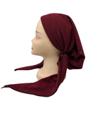 BL903 Burgundy Knit Lurex Lined Pre-Tied Bandanna