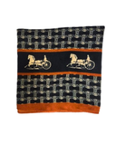 HS578A/DD Black/Camel Hermes Adjustable Pre-Tied Bandanna with Velvet Grip