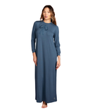 1104 Bow Emblem Steel Blue Pull On Nightgown