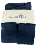 Kallah Lilly Black Mattress Liner + 2 Hand Towels Set